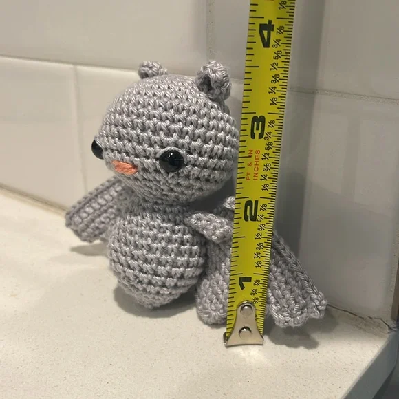Handcrafted Bat Halloween Figure Holiday Decor Amigurui Crochet Fall Spooky - Picture 10 of 11